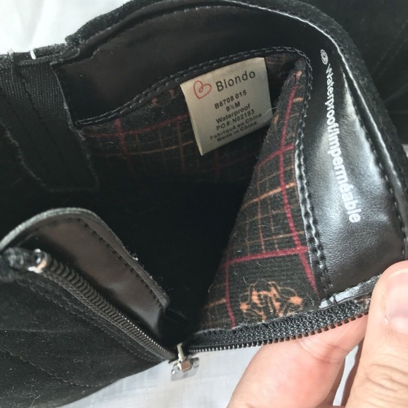 Blondo Womens Valli Waterproof Suede Ankle Bootie US 9.5 M Black Zip - Picture 6 of 12